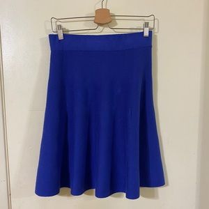 Ann Taylor Midi Blue Knit Skater Skirt